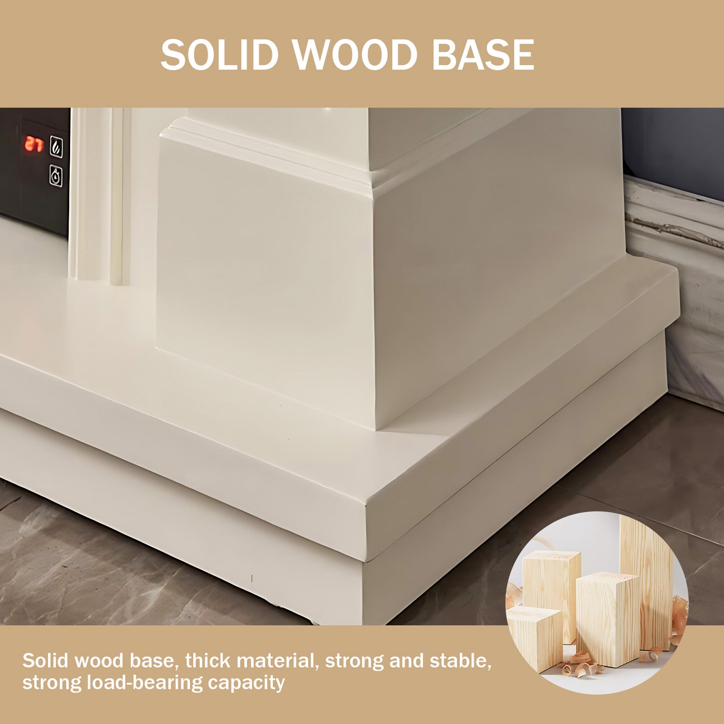 Aihm-Lon White Decorative Electric Fireplace Inserts with Fake Flame 47.24"-70.86"