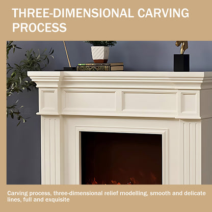 Aihm-Lon White Decorative Electric Fireplace Inserts with Fake Flame 47.24"-70.86"