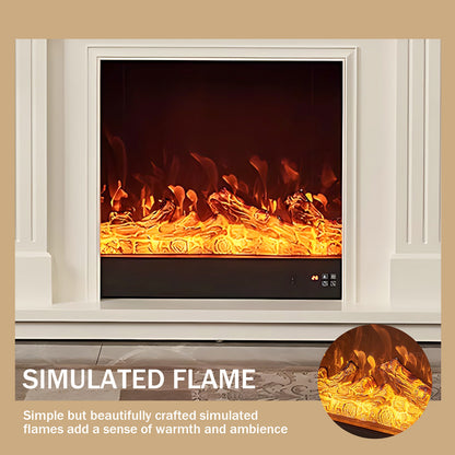 Aihm-Lon White Decorative Electric Fireplace Inserts with Fake Flame 47.24"-70.86"