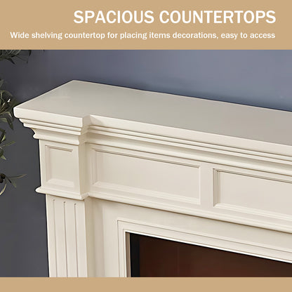 Aihm-Lon White Decorative Electric Fireplace Inserts with Fake Flame 47.24"-70.86"