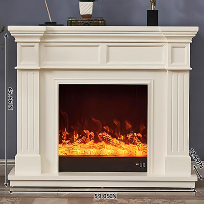 Aihm-Lon White Decorative Electric Fireplace Inserts with Fake Flame 47.24"-70.86"