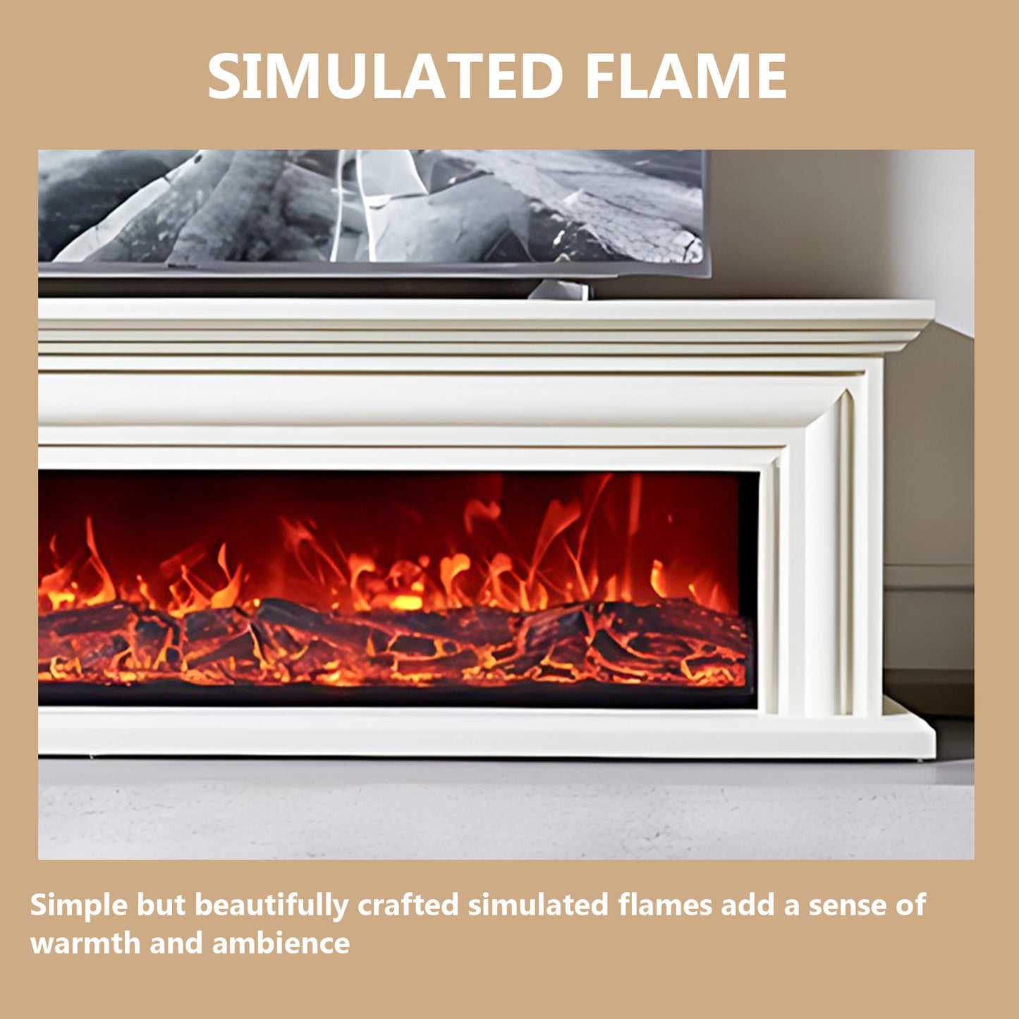 Aihm-Lon Large Electric Fireplace TV Stand with Remote Control 70.86"-78.24"