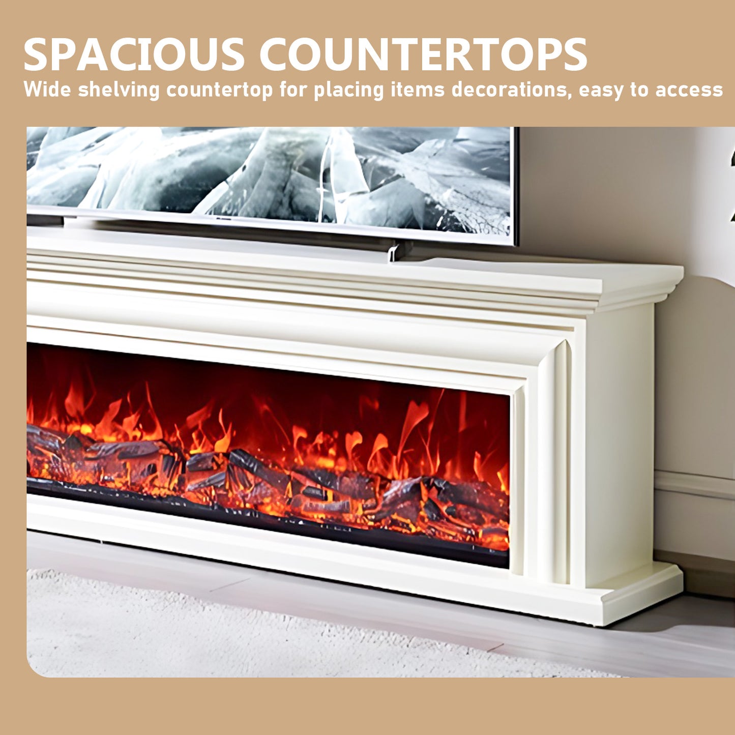 Aihm-Lon Large Electric Fireplace TV Stand with Remote Control 70.86"-78.24"