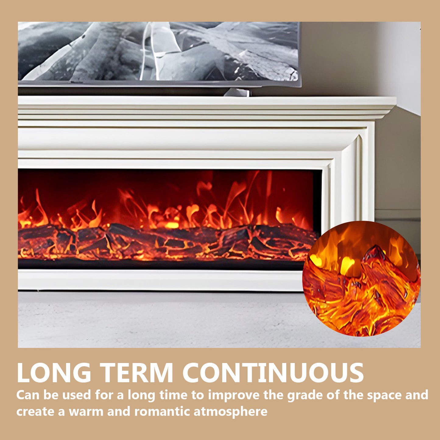 Aihm-Lon Large Electric Fireplace TV Stand with Remote Control 70.86"-78.24"