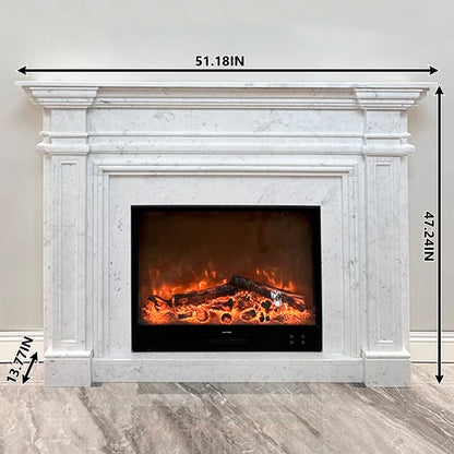 Aihm-Lon White Electric Fireplace with Decorative Inserts 51.18"-62.99"