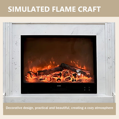 Aihm-Lon White Electric Fireplace with Decorative Inserts 51.18"-62.99"