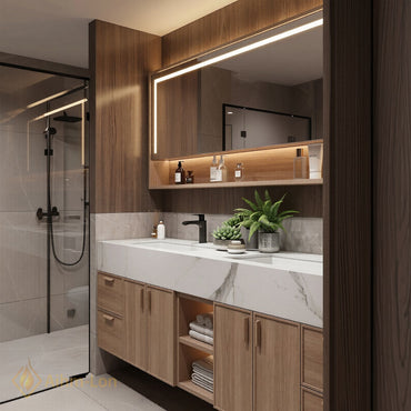 76''-96'' Double Bathroom Vanity with Sink Floating Wall-Mounted Cabinetry Mounted Solid Wood