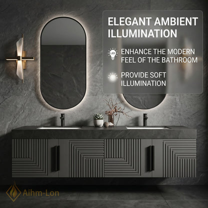 60''-96'' Double Bathroom Vanity with Sink Modern Geometric Panel Doors Dark Stone