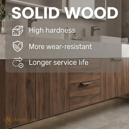 72''-96'' Double Bathroom Vanity with Sink Floating Double Dark Wood Finish Featuring