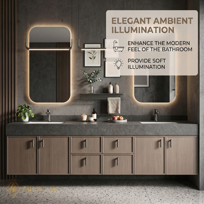70''-96'' Double Bathroom Vanity with Sink Floating Modern Vanities Basin Stone Effect