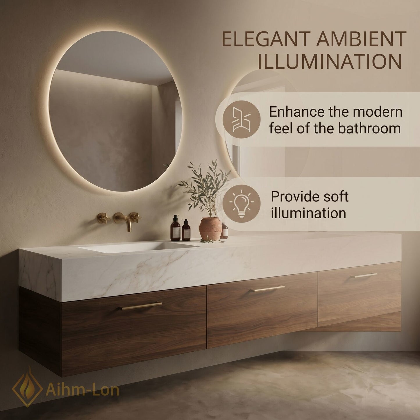 60''-96'' Double Bathroom Vanity with Sink White-Marble White Floating Modern Vanities Texture