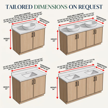 Double Sink Bathroom Vanity with Textured Cabinet Door