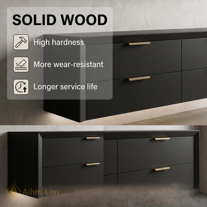 60''-96'' Double Bathroom Vanity with Sink Modern Floating Matte Black Drawer System