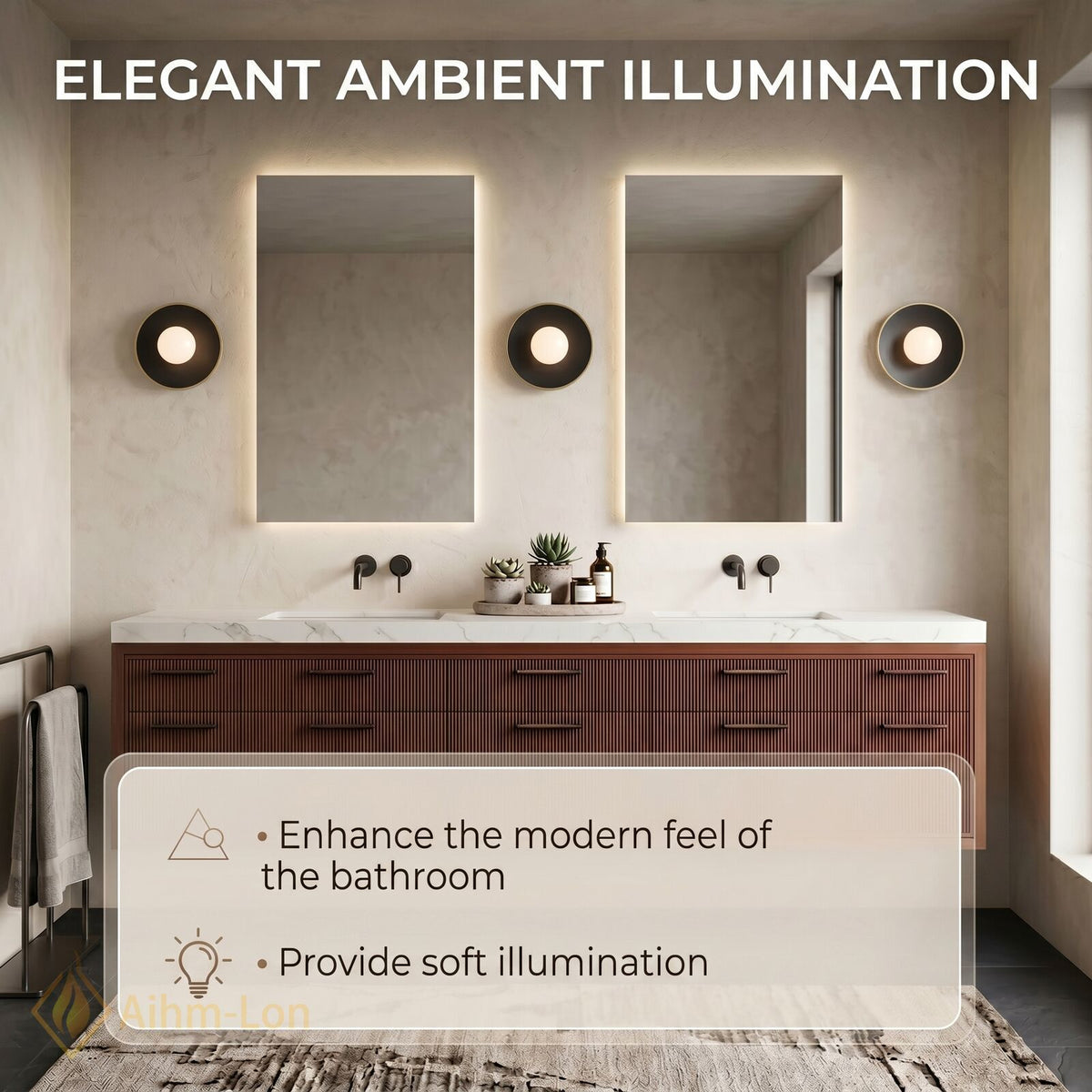 78''-96'' Double Bathroom Vanity with Sink Ribbed Wood Front Paneling Floating Storage