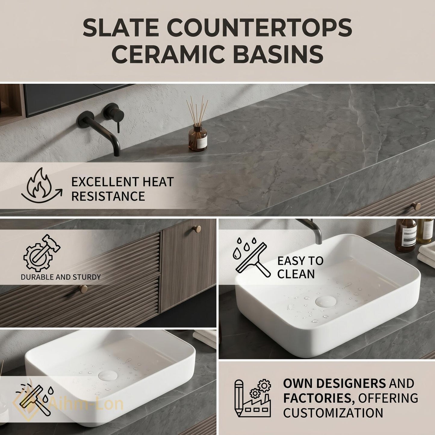 60''-96'' Double Bathroom Vanity with Sink Modern Floating Basins Dual Vessel Slat