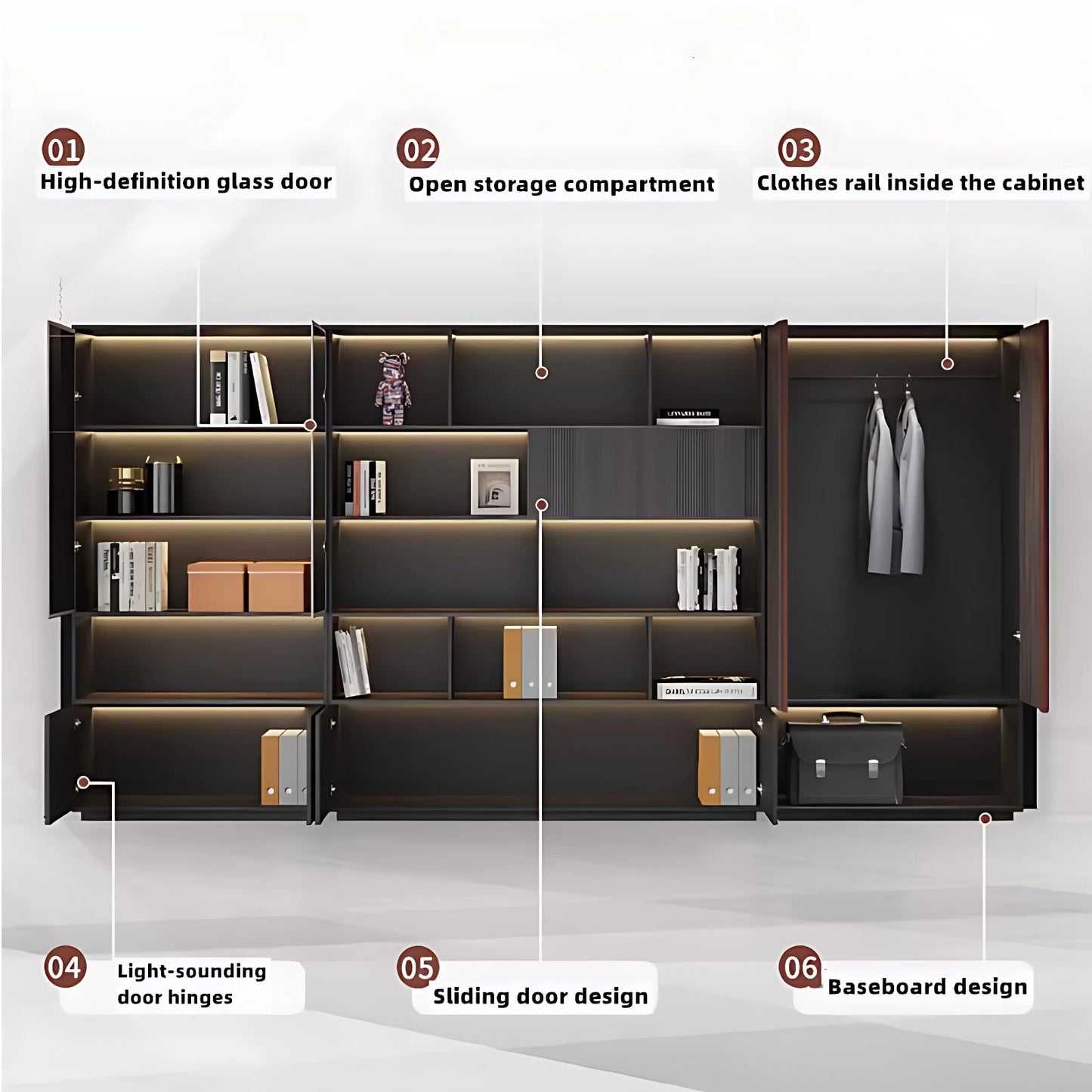 Aihm-Lon Executive Desk with Wooden Tabletop 78.74"-125.98"