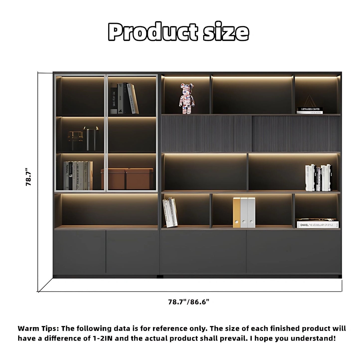 Aihm-Lon Executive Desk with Wooden Tabletop 78.74"-125.98"