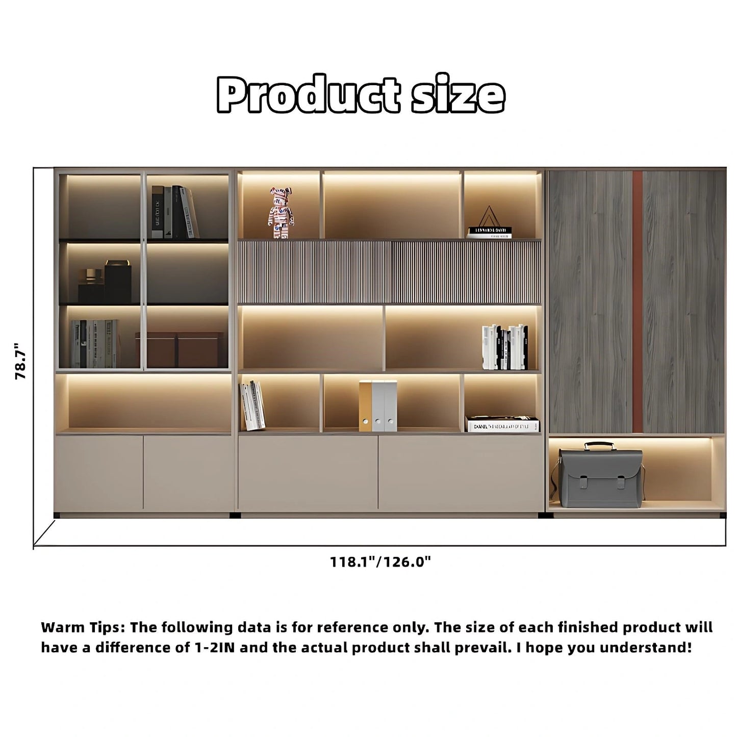 Aihm-Lon Executive Desk with Wooden Tabletop 78.74"-125.98"