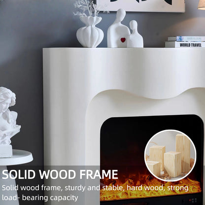 Aihm-Lon Electric Fireplace Heater with Luxurious Wavy Frame 59’’