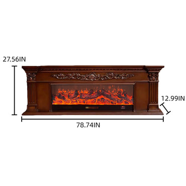 Aihm-Lon Electric Fireplace with Seashell and Curly Grass Pattern 79”