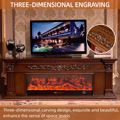 Aihm-Lon Electric Fireplace with Seashell and Curly Grass Pattern 79”