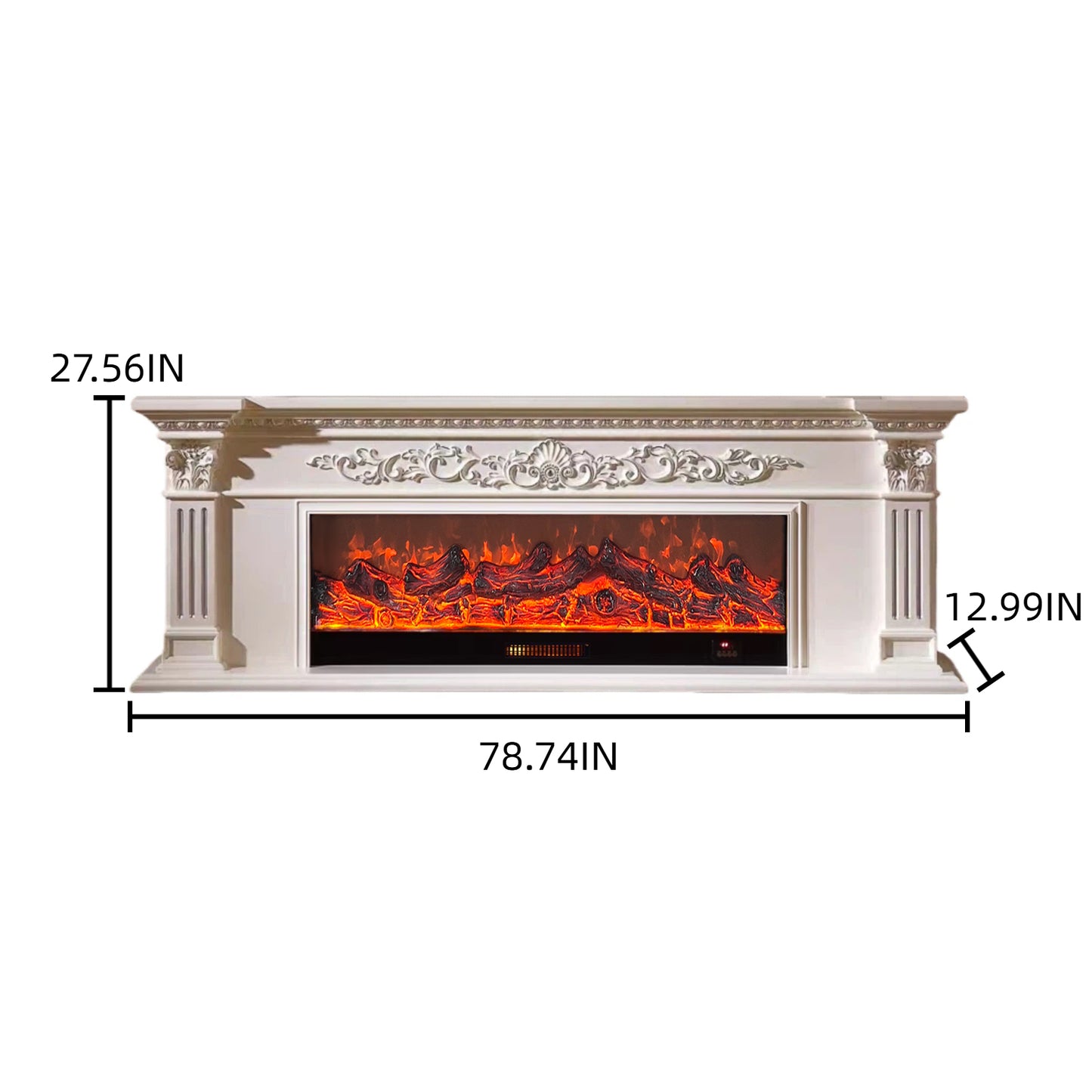 Aihm-Lon Electric Fireplace with Seashell and Curly Grass Pattern 79”