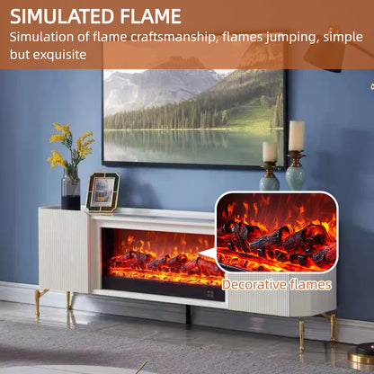 Aihm-Lon Luxury Electric Fireplace Striped Design 71”-79”