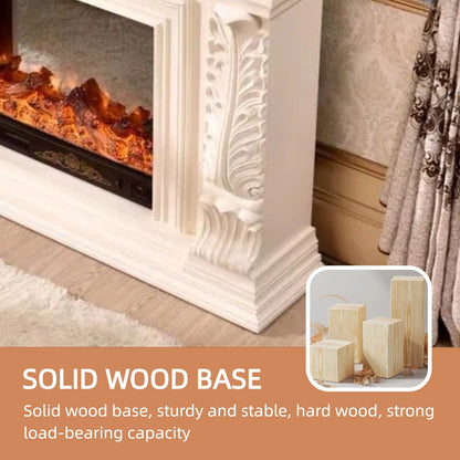 Aihm-Lon Electric Fireplace Includes Vintage Carving with White Realistic Flame 59”