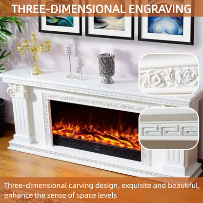 Aihm-Lon Electric Fireplace with Delicate and Complicated Pattern 71”