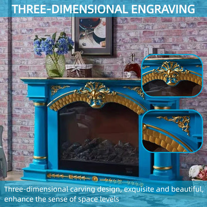 Aihm-Lon Electric Fireplace with Mantel Includes Vintage European Column 63”