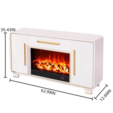 Aihm-Lon Modern Electric Fireplace Includes Storage Drawer 63”