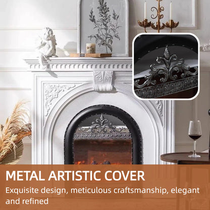 Aihm-Lon Freestanding Electric Fireplace Includes French Vintage Metal Cover 47”