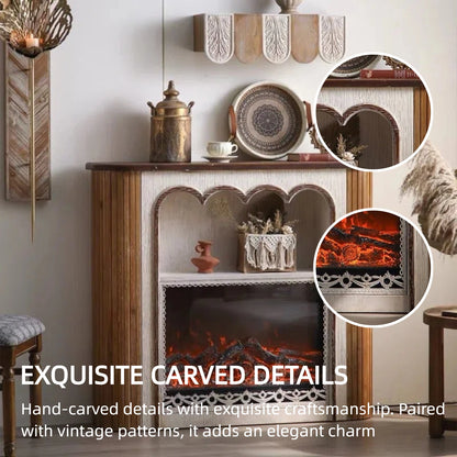 Aihm-Lon Vintage Electric Fireplace Includes French Wavy Border 47”