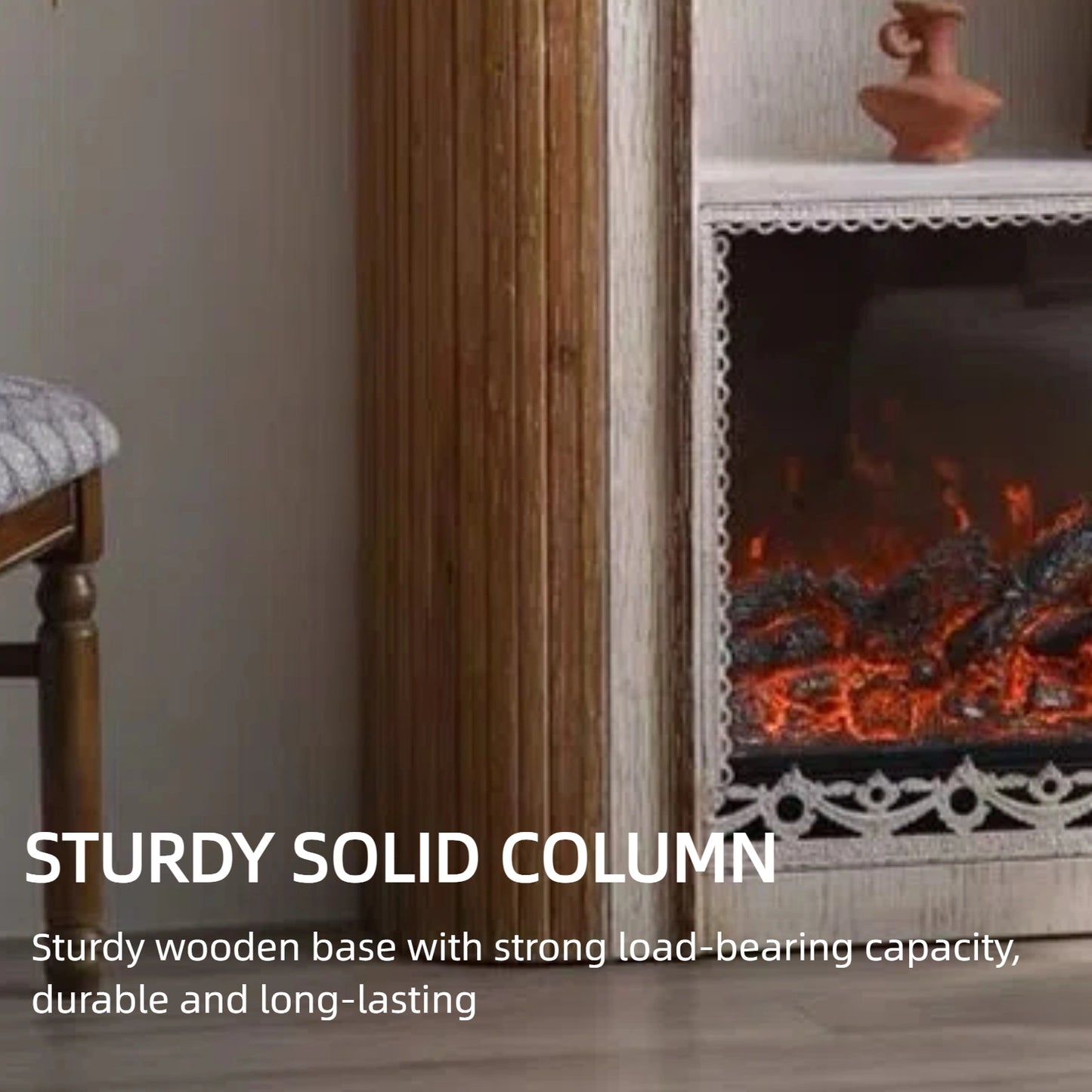 Aihm-Lon Vintage Electric Fireplace Includes French Wavy Border 47”