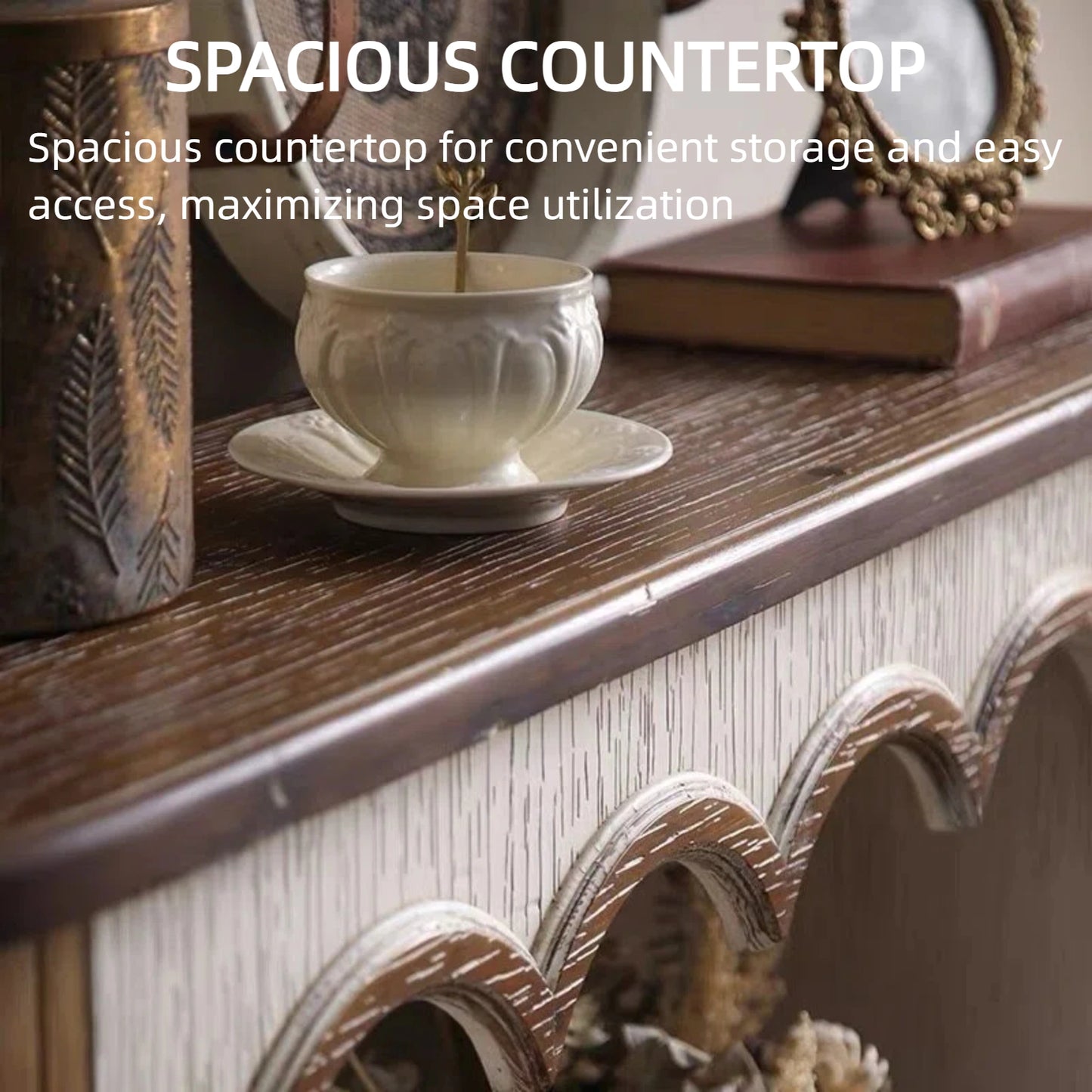 Aihm-Lon Vintage Electric Fireplace Includes French Wavy Border 47”