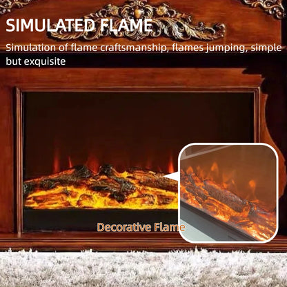 Aihm-Lon Retro Electric Fireplace Includes White Luxury Relief and Double-Column 59”-79”