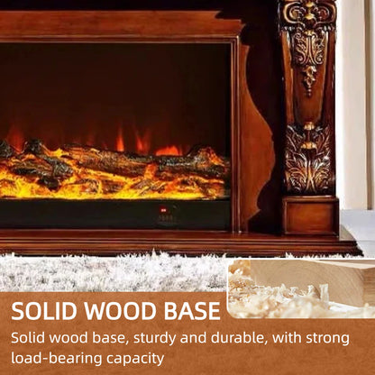 Aihm-Lon Retro Electric Fireplace Includes White Luxury Relief and Double-Column 59”-79”