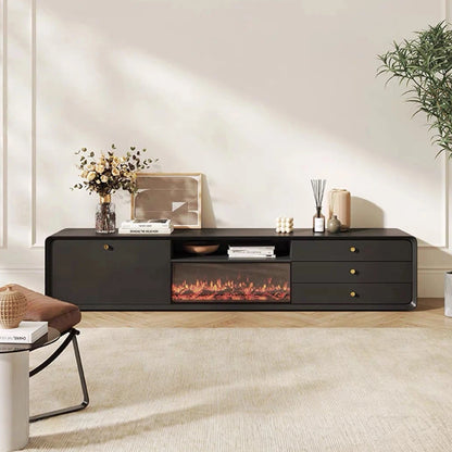 Aihm-Lon Indoor Electric Fireplace with Side Cabinet and 3 Drawers 79”-87"