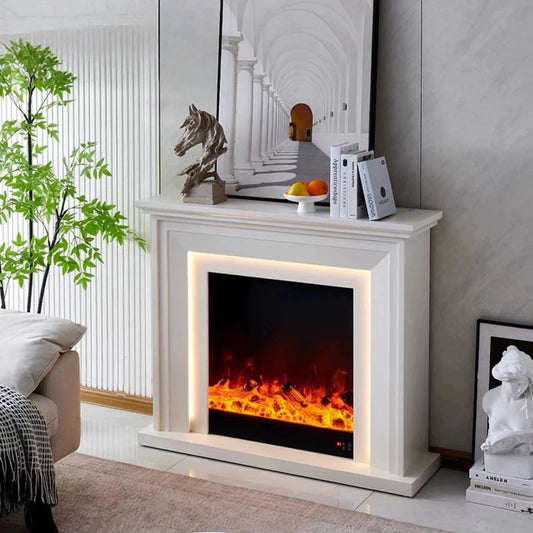 Aihm-Lon Tall Electric Fireplace Includes Modern Ambient Light 47”-59”