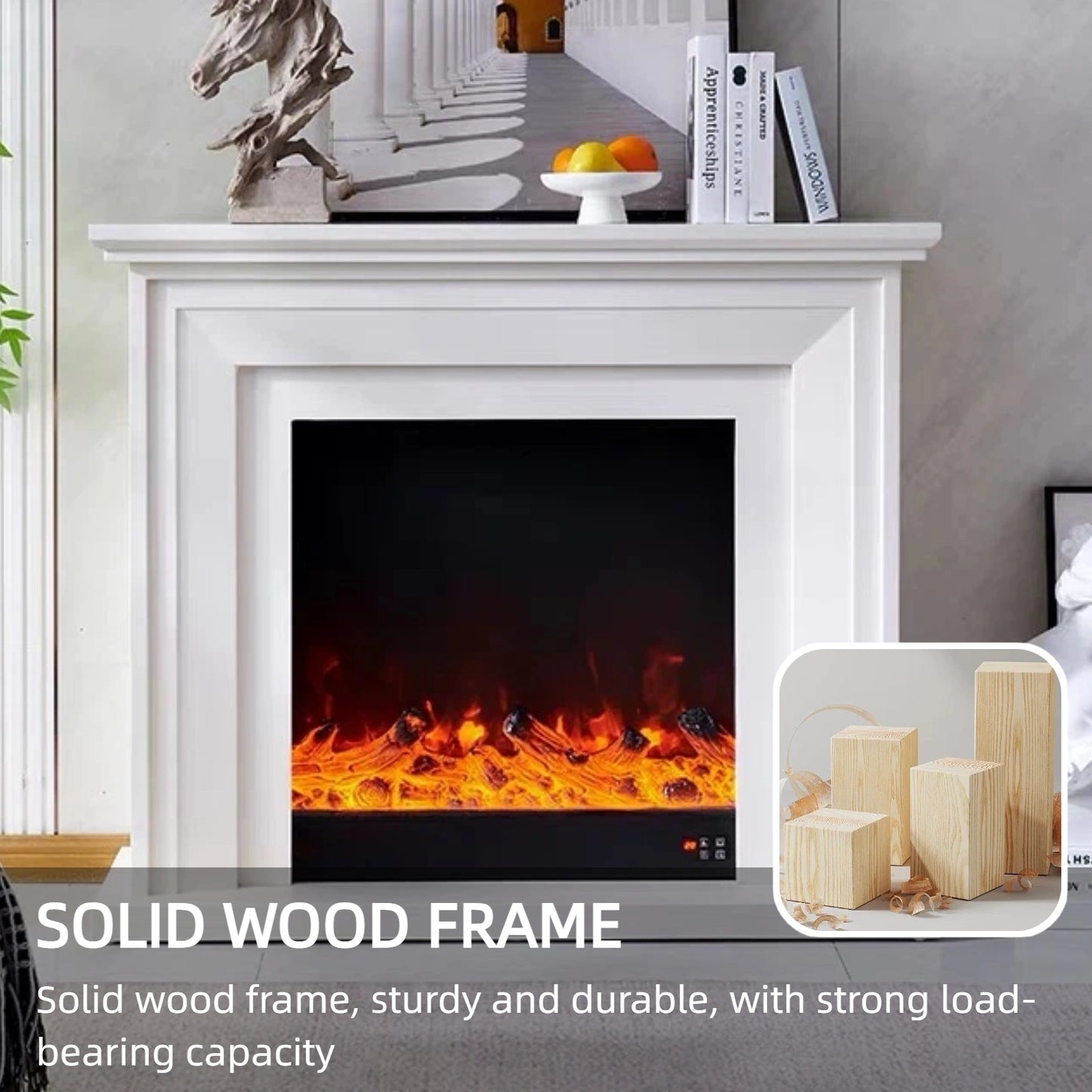 Aihm-Lon Tall Electric Fireplace Includes Modern Ambient Light 47”-59”