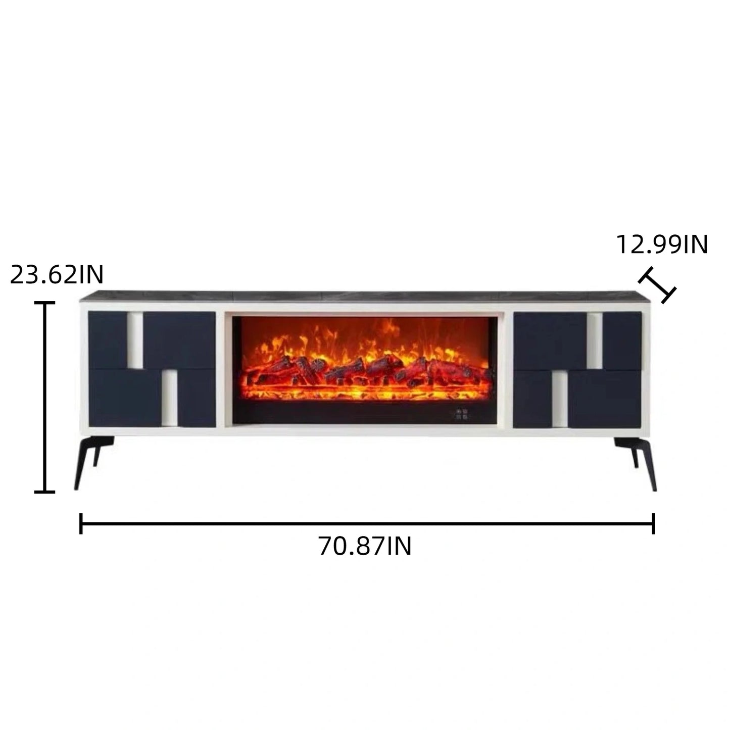Aihm-Lon Electric Fireplace Includes Grey Geometric Splicing Design 71”