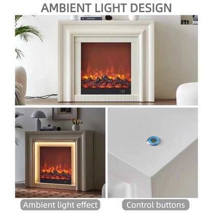 Aihm-Lon Electric Fireplace with Ambient Light & Indoor Decorative Flame 47”