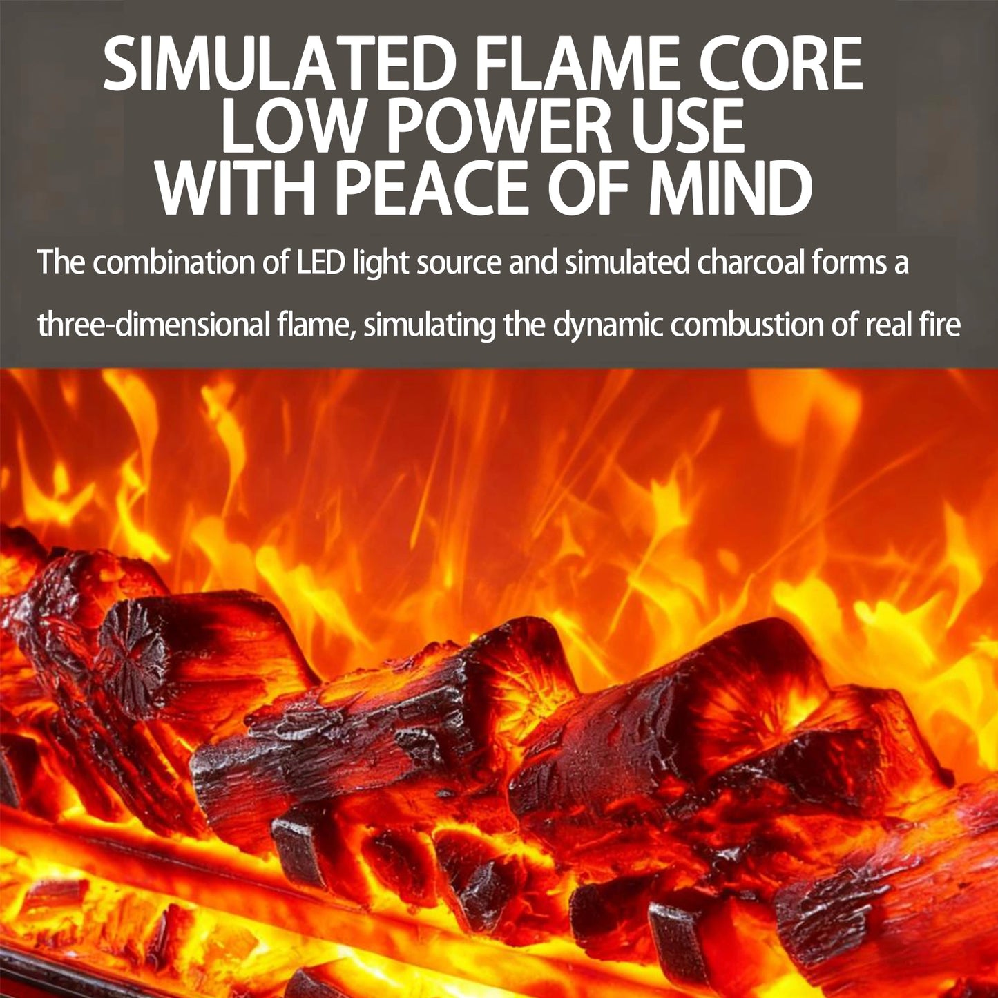 Aihm-Lon Electric Fireplace with Realistic Flame and 2 Storage Drawers 79”