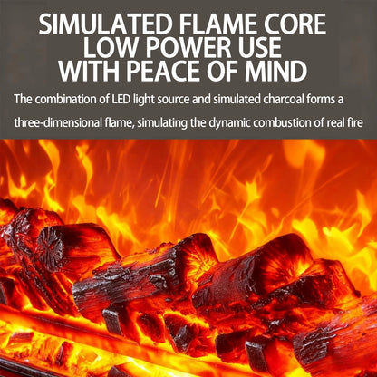 Aihm-Lon Electric Fireplace with Realistic Flame and 2 Storage Drawers 79”