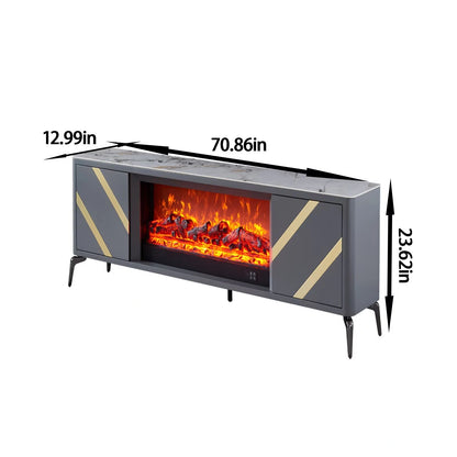 Aihm-Lon Freestanding Electric Fireplace Includes Grey Stripe Design 71”-79”