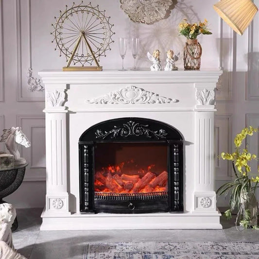 Aihm-Lon Simple Electric Fireplace with Mantel Includes Birdcage Firebox 47”