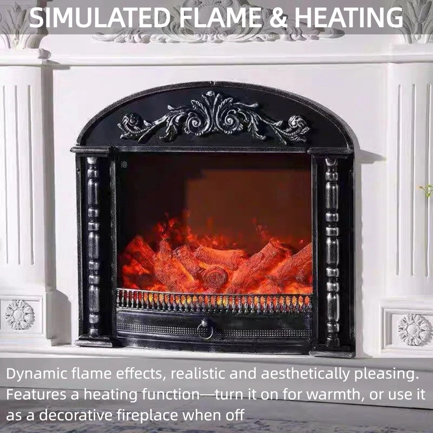 Aihm-Lon Simple Electric Fireplace with Mantel Includes Birdcage Firebox 47”