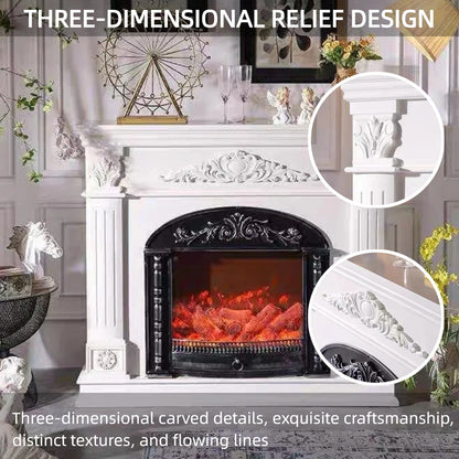 Aihm-Lon Simple Electric Fireplace with Mantel Includes Birdcage Firebox 47”