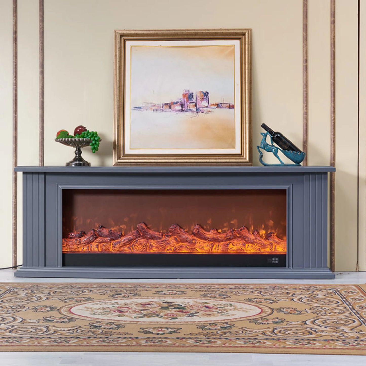 Aihm-Lon Minimalist Electric Fireplace Includes Simple Line Design 39”-79”