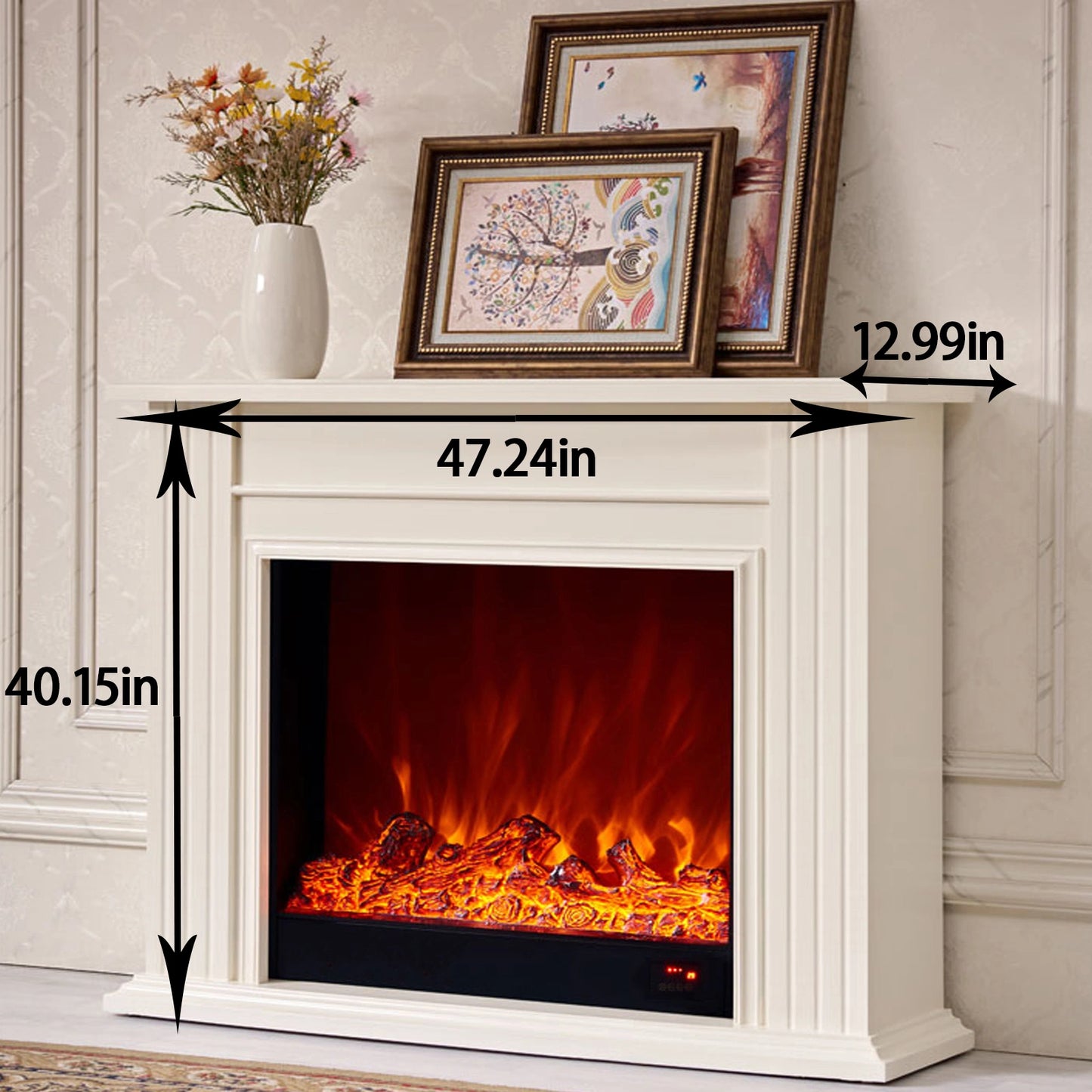 Aihm-Lon Minimalist Electric Fireplace Includes Simple Line Design 39”-79”